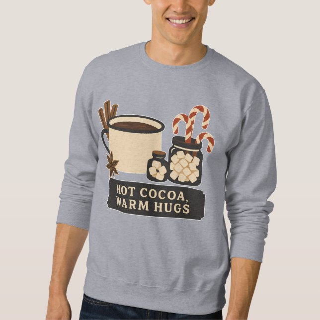 Moletom Hot Cocoa Warm Hugs (2) Retro Christmas Art (Frente)