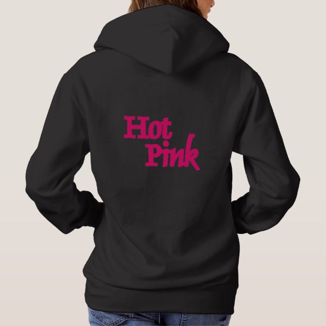 Moletom Hot Pink women black hooded sweatshirt back (Verso)