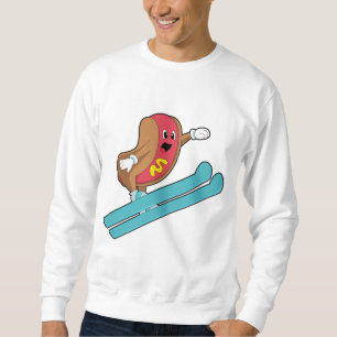 Moletom Hotdog como saltador de Esqui com Ski.PNG