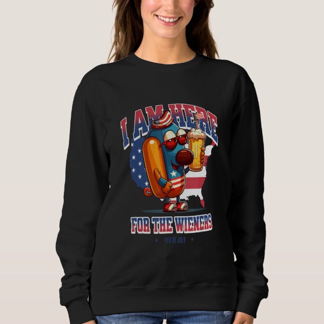 Moletom Hotdog Funny Wiener 4th of July Patriotic (Frente)