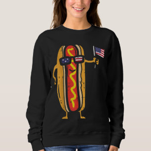 Moletom Hotdog Sunglass American Flag USA Funny 4th Of J