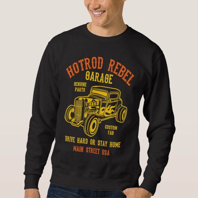 Moletom Hotrod Rebel Automotive Nostalgia Old Car  3 (Frente)