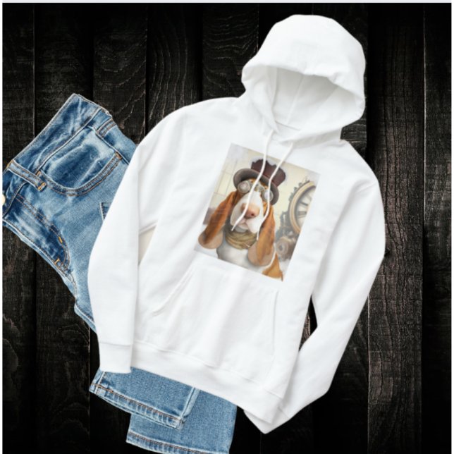 Moletom Hound Basset Steampunk (Grab this cute Steampunk Basset Hound Hoodie!  For all Basset Hound lovers out there! )