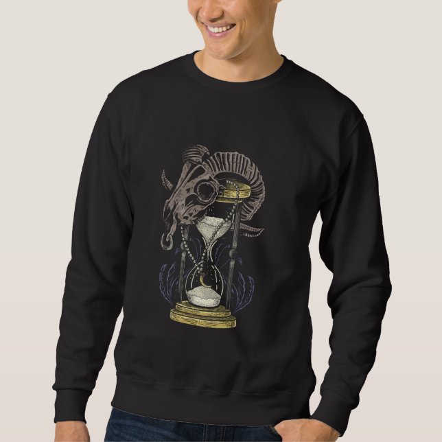 Moletom Hourglass Skull Sheeler Time Traveler Ficção Cient (Frente)