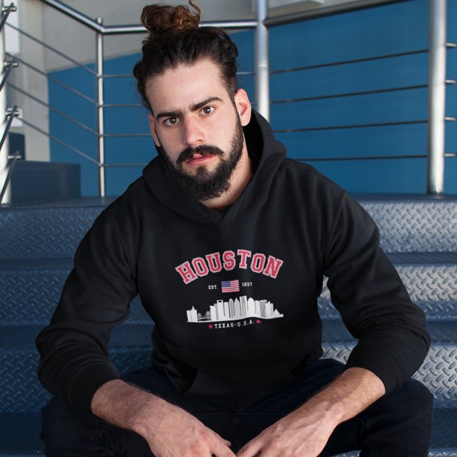 Moletom Houston Texas Modern Skyline Design (Criador carregado)