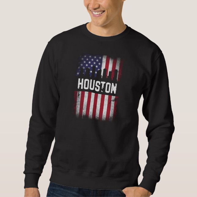 Moletom Houston USA Flag Design para orgulhoso Houstonian (Frente)