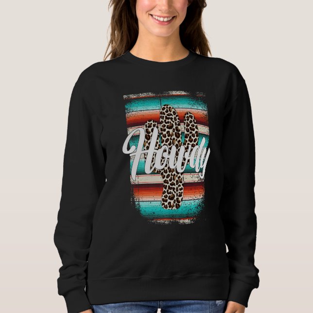 Moletom HOWDY Leopard Cactus Serape Cactus print Turquoise (Frente)