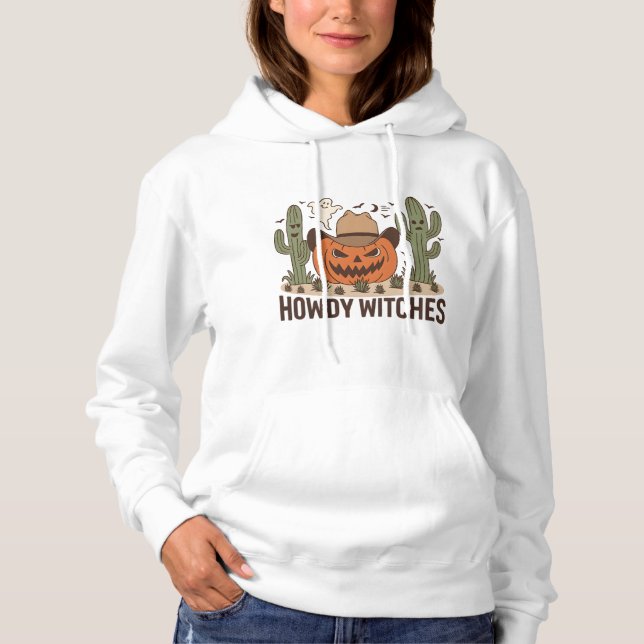 Moletom Howdy Witches Halloween Western Design (Frente)