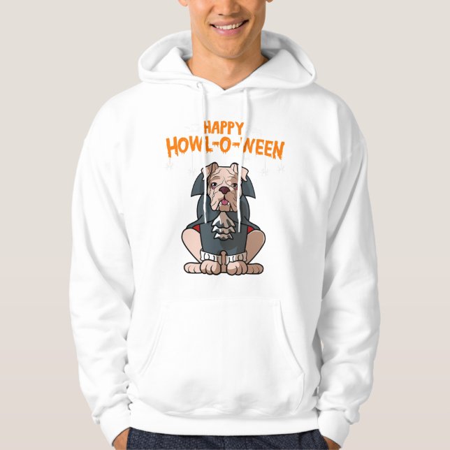 Moletom howl-o-between english buldog man halloween cost (Frente)