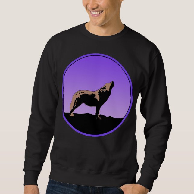 Moletom Howling Wolf at Sunset - Arte original sobre a vid (Frente)