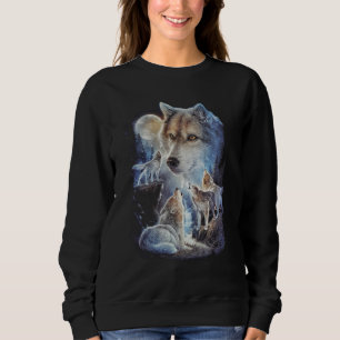 Moletom Howling Wolf Mountain Moon Unisex