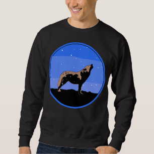 Moletom Howling Wolf no inverno - Arte original sobre a vi