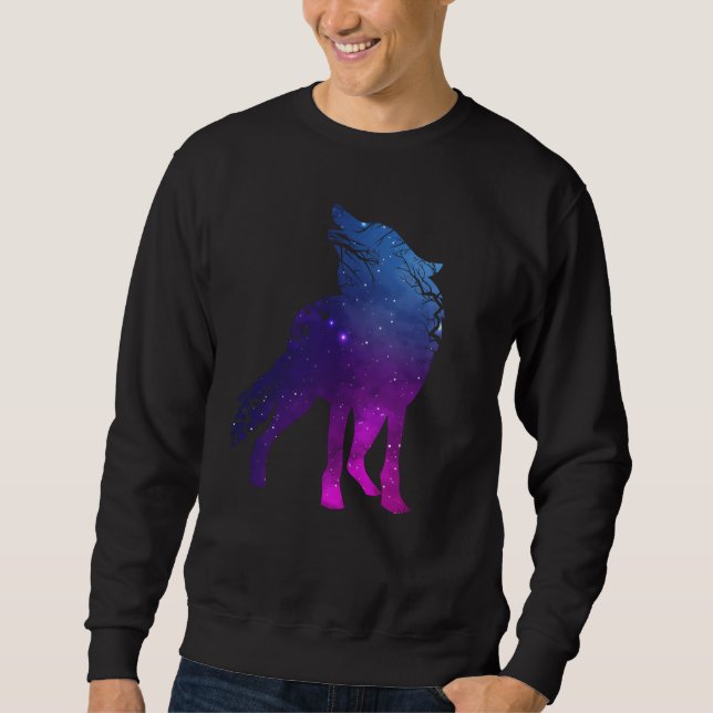 Moletom Howling Wolf Silhouette Wolves Forest Animal (Frente)