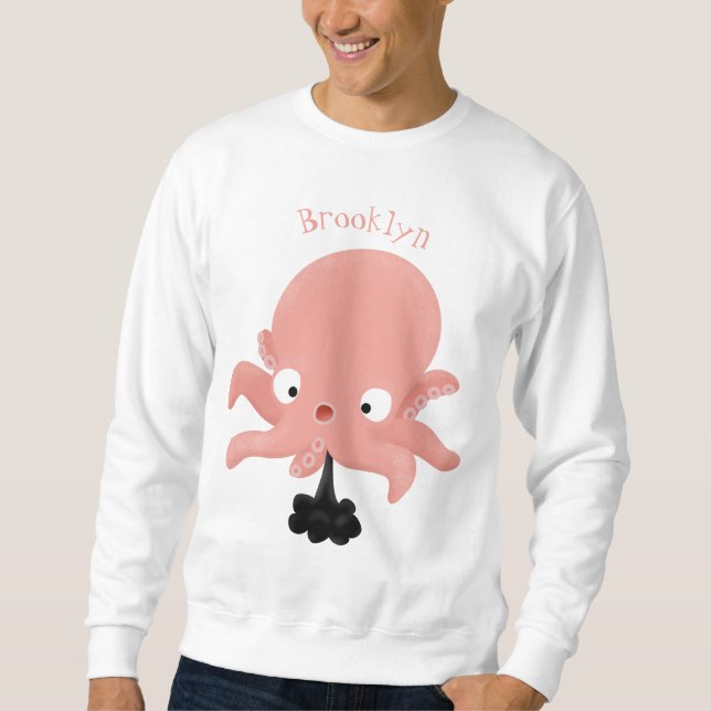 Moletom Humor animado de polvo de bebê rosa e bonito (Frente)