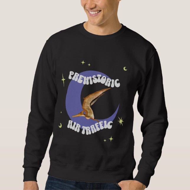 Moletom Humor de Aviação de Pterodáctilo Lunar Engraçado (Frente)