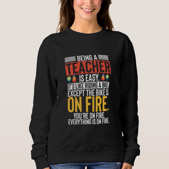 Moletom Humor de Professor Engraçado Ser Professor é Fácil (Frente)