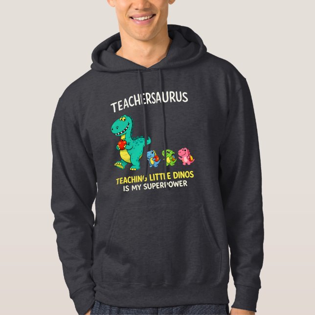Moletom Humor de professor Teachersaurus com pequenos dino (Frente)