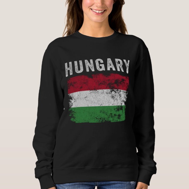 Moletom Hungary Flag Distressed  Men Women Kids  Hungarian (Frente)