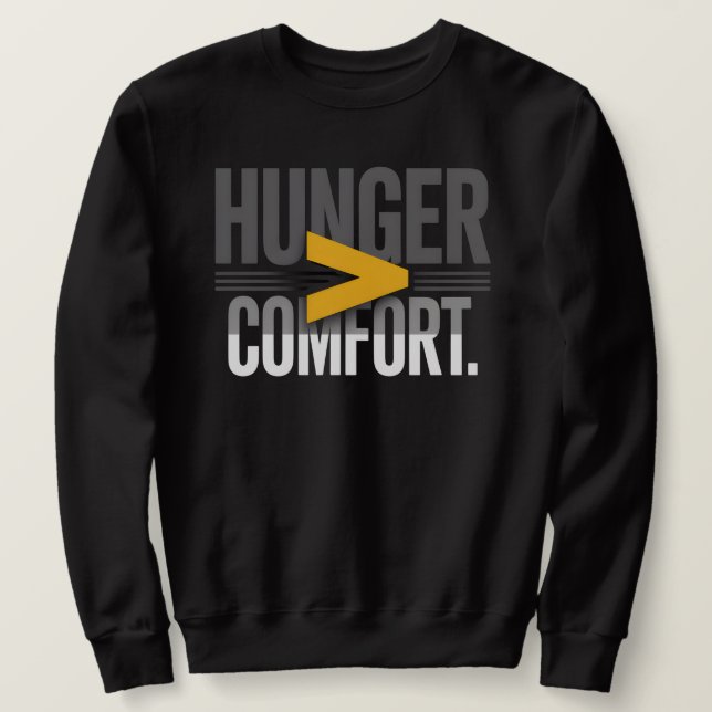 Moletom HUNGER > COMFORT – Minimal Motivational Mindset  (Frente do Design)