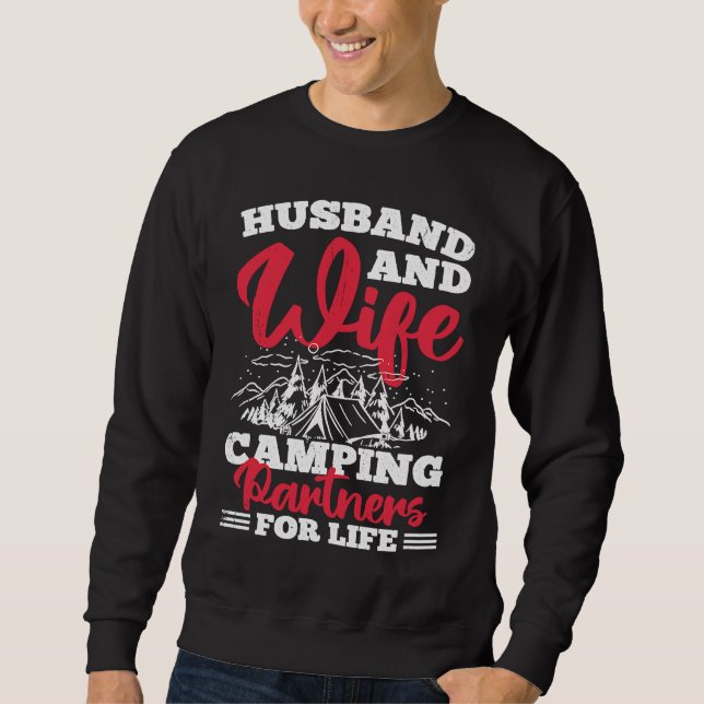 Moletom Husband And Wife Camping Partners For Life  3 (Frente)
