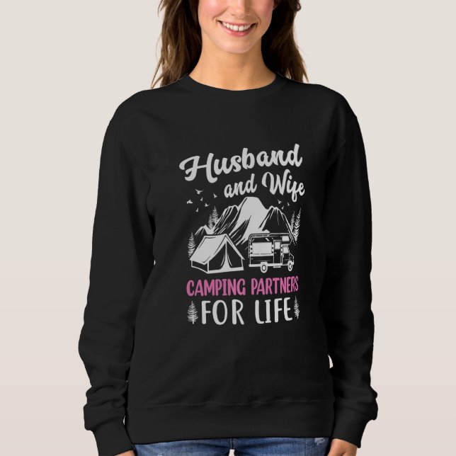 Moletom Husband and Wife Camping Partners for Life  Camper (Frente)