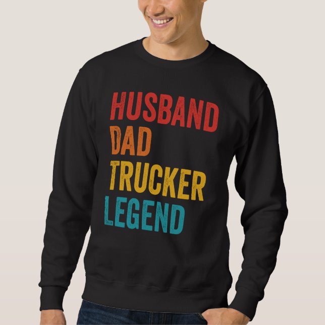 Moletom Husband Dad Trucker Legend  Truck Driver Trucking  (Frente)