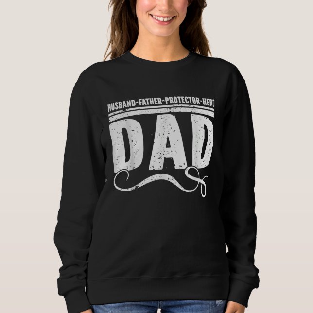 Moletom Husband Father Protector Hero Best Dad Ever Father (Frente)
