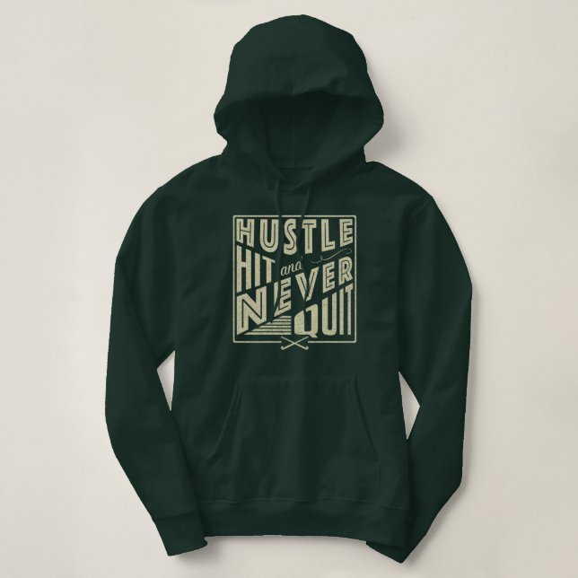 Moletom Hustle de Hóquei em Campo, Hit e Nunca Sair (Frente do Design)