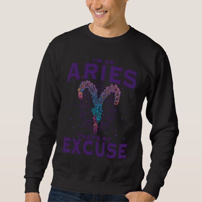 Moletom I Am An Aries Zodiac Sign Graphic Ram Horoscope (Frente)