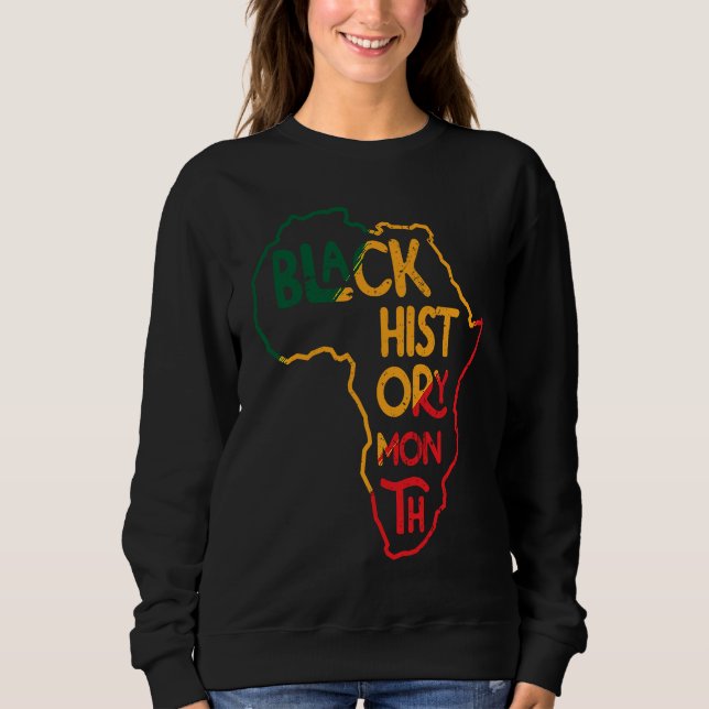 Moletom I Am Black History African American Map (Frente)