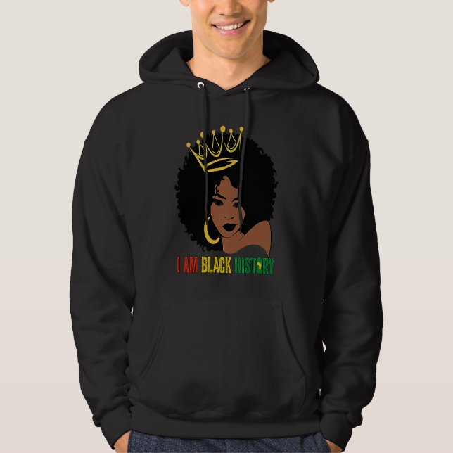 Moletom I AM BLACK HISTORY Women Girls Black Queen Month H (Frente)