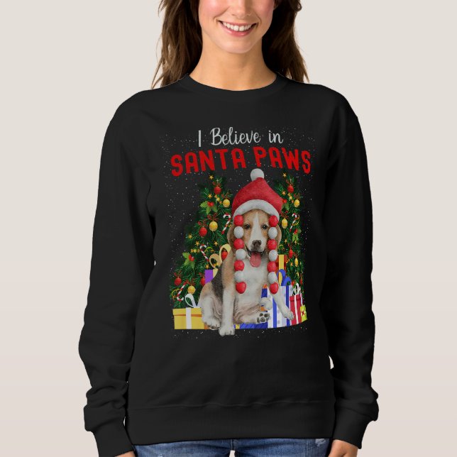 Moletom I Believe In Santa Paws  Cute Christmas Beagle Pup (Frente)
