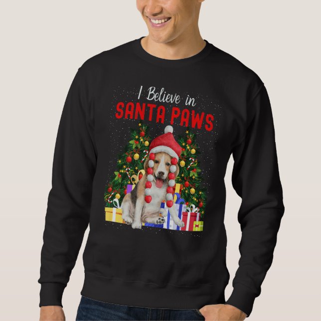 Moletom I Believe In Santa Paws  Cute Christmas Beagle Pup (Frente)