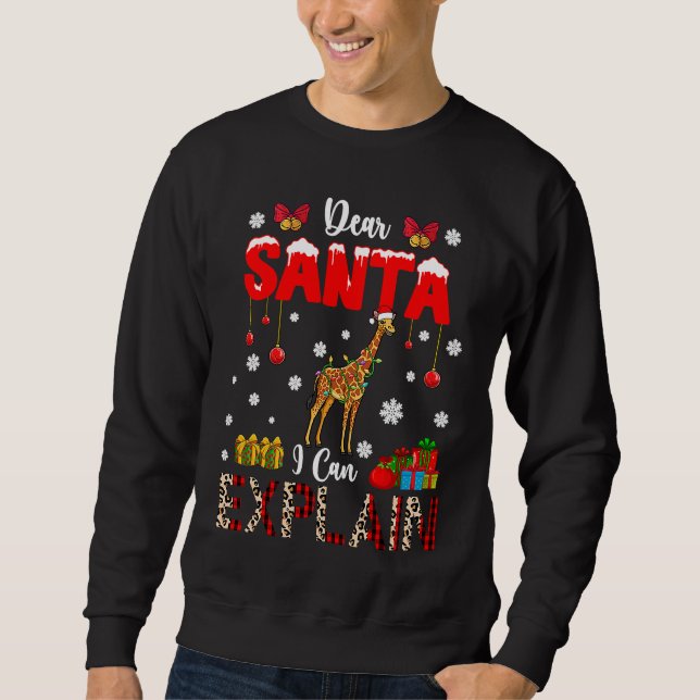 Moletom I Can Explain Christmas Lights Leopard Plaid Santa (Frente)