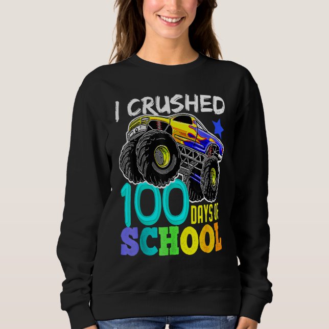 Moletom I Crushed 100 Days Of School TShirt Boys Monster T (Frente)