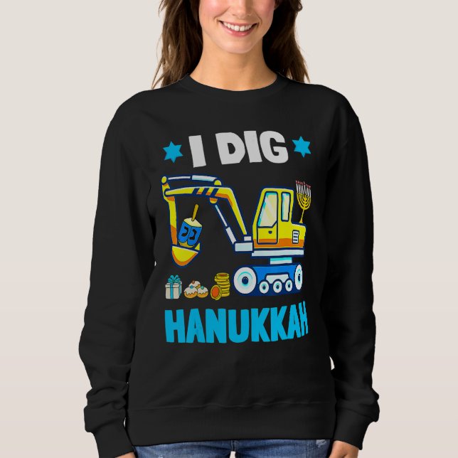 Moletom I Dig Hanukkah Excavator Construction Toddler Hanu (Frente)