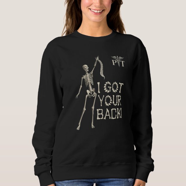 Moletom I got your back funny skeleton with spine Physical (Frente)