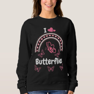Moletom I Heart Butterflies Pink Butterflies Quote Desenho