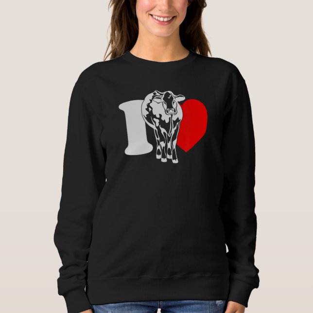 Moletom I Heart Cows - Funny Farmer, Cattle Rancher, Cow L (Frente)