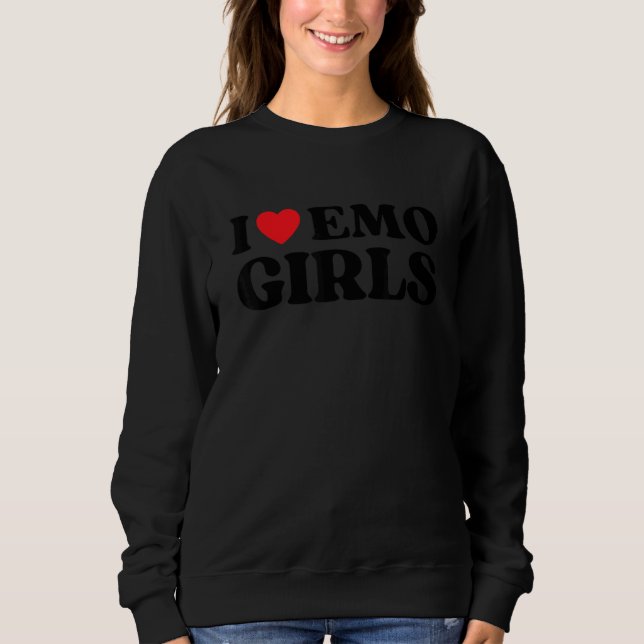 Moletom I Heart Emo Girls   Quote Red Heart Emo Girl Style (Frente)