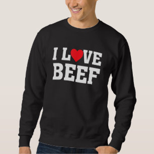 Moletom I Heart Love Beef Cow Meat Comida