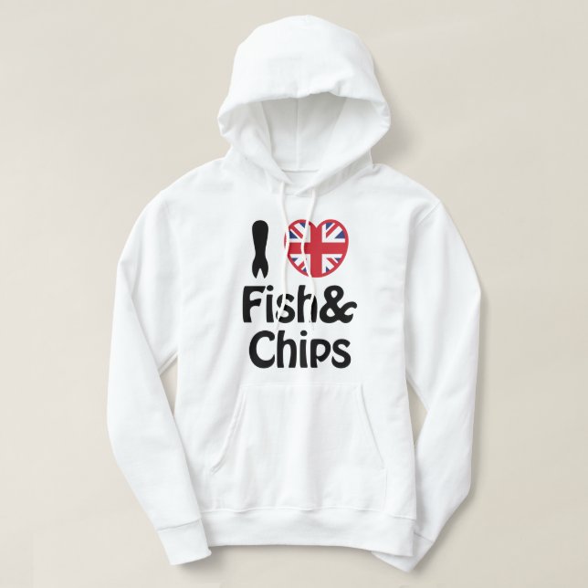 Moletom I Heart [Love] Fish & Chips (Frente do Design)