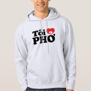Moletom I Heart (Love) Pho (Tôi9PHỞ) Língua vietnamita