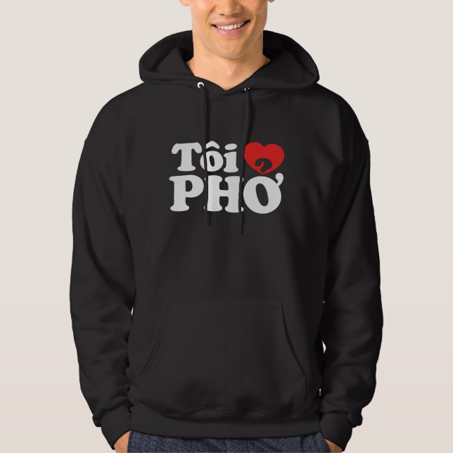 Moletom I Heart (Love) Pho (Tôi9PHỞ) Língua vietnamita (Frente)