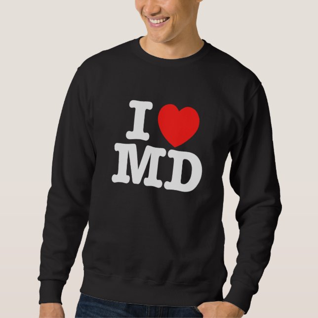 Moletom I Heart Maryland (MD) Love Premium (Frente)