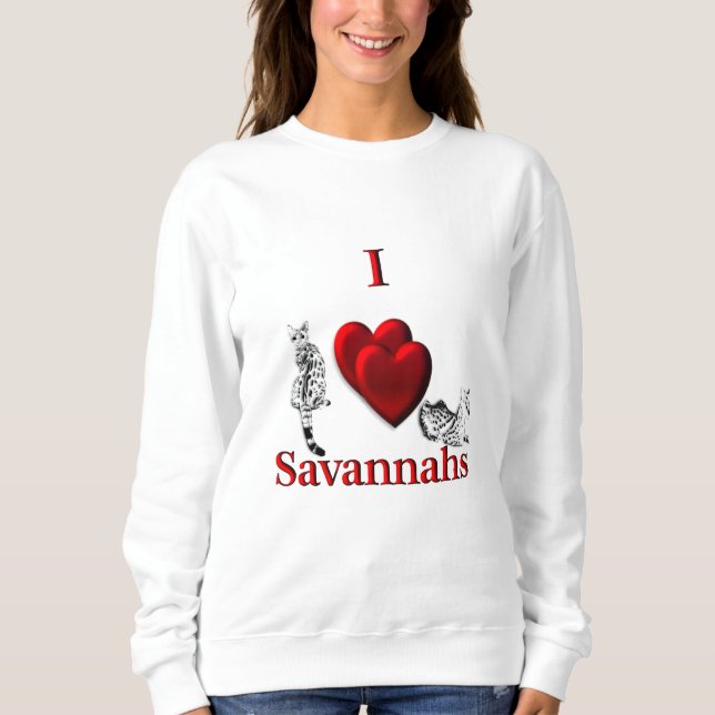 Moletom I Heart Savannah Cat (Frente)