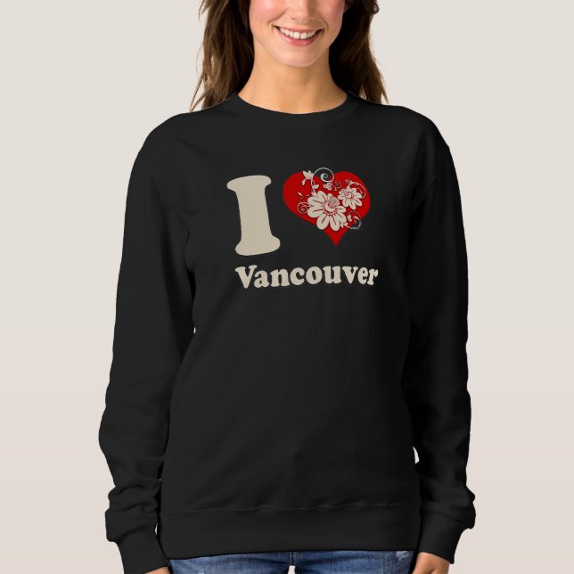Moletom I Heart Vancouver Canada Floral Heart (Frente)