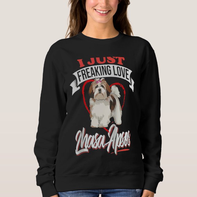 Moletom I Just Freaking Love Lhasa Apsos Dog Raglan Baseba (Frente)