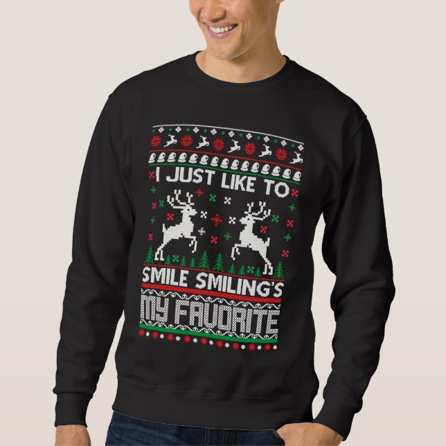 Moletom I Just Like To Smile Smiling's My Favorite Christm (Frente)