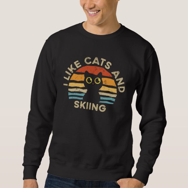 Moletom I Like Cats And Skiing (Frente)